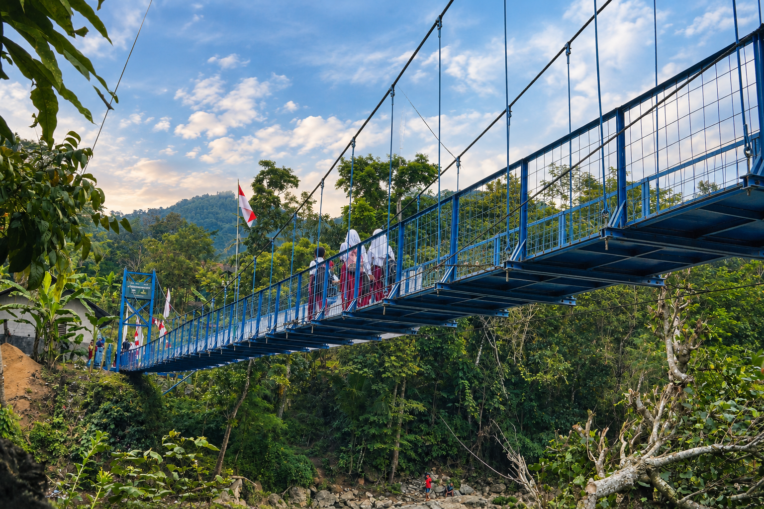 Jembatan Berkahf, jembatan gantung 60 meter di Lebak dan Sukabumi